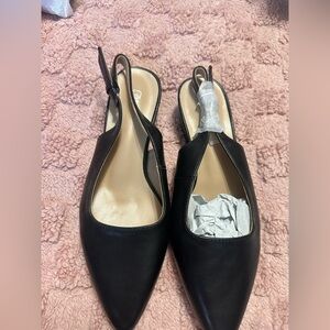 KKP Women's Comfortable Low Heel Block Pointed Pump Shoes Womens Banks Slingback